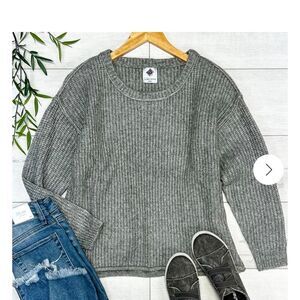 LIKE LOVE Round Neck Knit Gray Sweater Size 2XL